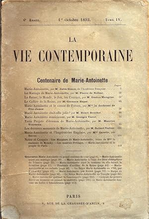 La vie contemporaine - 6e année - Tome IV - 1er octobre 1893 : Centenaire de Marie-Antoinette