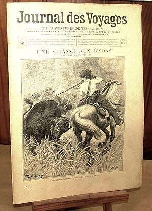 Seller image for UNE CHASSE AUX BISONS - JOURNAL DES VOYAGES ET DES AVENTURES DE TERRE ET DE MER - No 932 - 19 MAI 1895 for sale by Livres 113