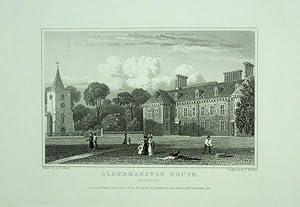 Oringial Antique Engraving Illustrating Aldermaston House in Berkshire, The Seat of William Congr...