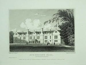 Original Antique Engraving Illustrating Apethorpe Hall in Northamptionshire, The Seat of The Righ...