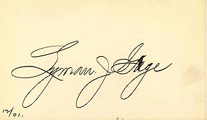 Small card signed by Lyman J. Gage.