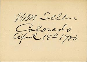 Small card signed by Henry M. Teller.