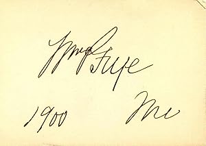 Small card signed by Wiliam P. Frye.