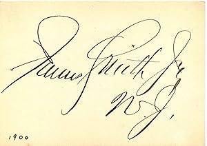 Small card signed by James Smith, Jr.