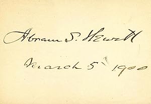 Small card signed by Abram S. Hewitt.