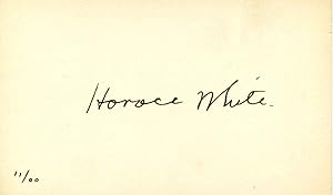 Small card signed by Horace White.