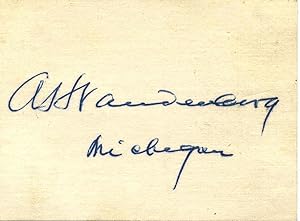 Small card signed by Arthur H. Vandenburg.