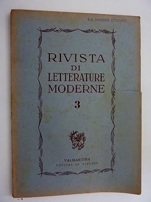 "RIVISTA DI LETTERATURE MODERNE Anno II n.° 1 Nuova Serie Gennaio 1951"