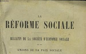 Seller image for LA REFORME SOCIALE - BULLETIN DE LA SOCIETE D'ECONOMIE SOCIALE ET DES UNIONS DE LA PAIX SOCIALE - 36 ANNEE - TOME 71 - 8 SERIE - TOME 1 - 7 ET 8 LIVRAISON for sale by Le-Livre