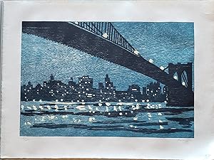 Brooklyn Bridge (SIGNED by Richard Bosman: a Limited Ed. woodcut)