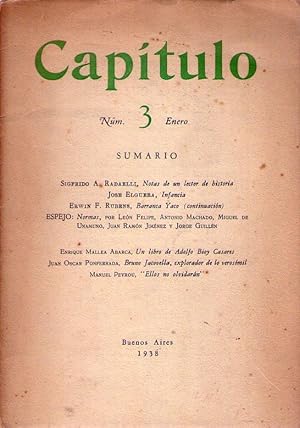 Imagen del vendedor de CAPITULO - No. 3. Tomo I, enero de 1938 a la venta por Buenos Aires Libros