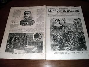 Bild des Verkufers fr Le Progrs illustr", supplment littraire N 24 du 31 mai 1891 (4 feuilles/8 pages). Les gravures : L'expulsion de la Reine Nathalie - Pierre Loti - M. Rivaud Georges - Deux chiens dcors. zum Verkauf von JOIE DE LIRE