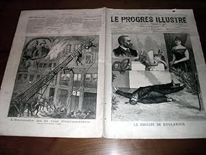 Image du vendeur pour Le Progrs illustr", supplment littraire N 43 du 11 Octobre 1891 (4 feuilles/8 pages). Les gravures :Le suicide du Gnral Boulanger - L'incendie de la rue Ferrandire . mis en vente par JOIE DE LIRE