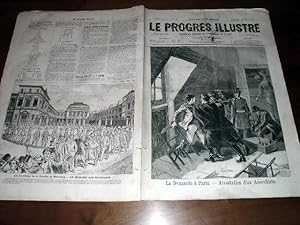 Bild des Verkufers fr Le Progrs illustr", supplment littraire N 67 du 27 mars 1892 (4 feuilles/8 pages). Les gravures :La dynamite  Paris : Arrestation d'un anarchiste - Martre - les incidents de la Facult de Mdecine : Le monome des tudiants. zum Verkauf von JOIE DE LIRE