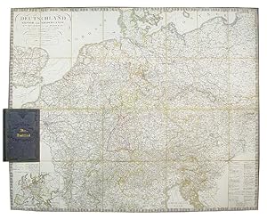 Bild des Verkufers fr Deutschland Knigr. der Niederlande, Kgr. Belgien und die Schweiz, nebst Theilen der angrnzenden Lnder, nach A. Stieler's. Besonders zum Reisegebrauch eingerichtet, mit Bezeichnung der Strassen, Eilwagen-und Extrapost-Routen, unter mitwirkung des Geh. Hof- u. Finanzraths. F.M. Diez. Gemeinschaftlich gezeichnet vin F. v. Stlpnagel und J.C. Br. [with;] Eisenbahan Atlas in XV karta gratis-zugabe zu Diez' Reisekarte. zum Verkauf von Shapero Rare Books