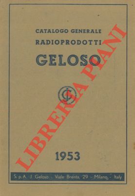 Catalogo generale radioprodotti. 1953.