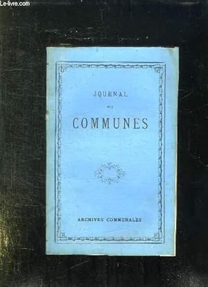 Image du vendeur pour JOURNAL DES COMMUNES. TOME 33em. mis en vente par Le-Livre