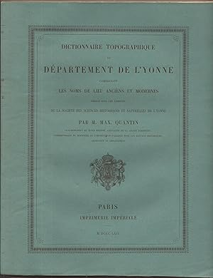 Dictionnaire TOPOGRAPHIQUE du Département de l'YONNE