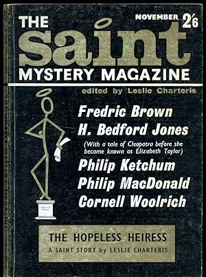 Immagine del venditore per The Missing Actor, Our Feathered Friends to The Saint Mystery Magazine Volume 9 Number 9 November 1963. venduto da Little Stour Books PBFA Member
