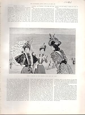 Seller image for ENGRAVING "Paris Fashions at the Seaside, with Hats By Virot" . Story & photoengravings from The Illustrated London News, July 31, 1897 for sale by Dorley House Books, Inc.