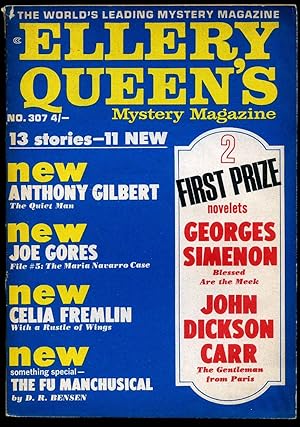 Imagen del vendedor de Ellery Queen's Mystery Magazine Issue No. 307 June 1969. a la venta por Little Stour Books PBFA Member