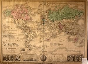 Planisphere Elementaire et Illustre Indiquant la Description Geographique Des Parties Connues de ...