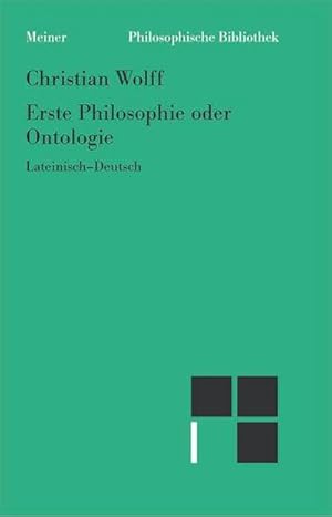 Bild des Verkufers fr Erste Philosophie oder Ontologie zum Verkauf von BuchWeltWeit Ludwig Meier e.K.