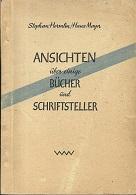 Bild des Verkufers fr Ansichten ber einige Bcher und Schriftsteller. zum Verkauf von Antiquariat Axel Kurta