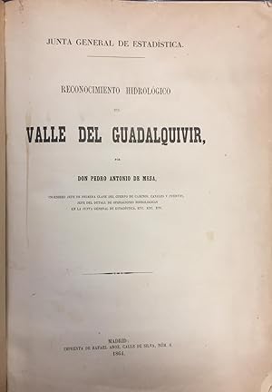 Imagen del vendedor de Reconocimiento Hidrolgico del Valle del Guadalquivir a la venta por Librera Garca Prieto