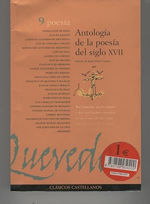 Imagen del vendedor de ANTOLOGIA DE LA POESIA DEL SIGLO XVII 1 Edicin de Isabel Prez Cuenca. Coleccin Clsicos Castellanos. Buen estado a la venta por Librera Hijazo