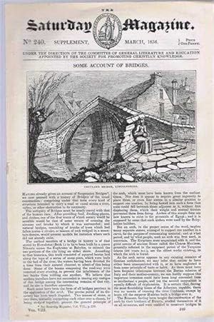 The Saturday Magazine No. 240. Supplement March 1836. Some Account of Bridges