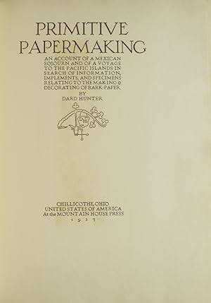 Seller image for Primitive Papermaking for sale by James Cummins Bookseller, ABAA