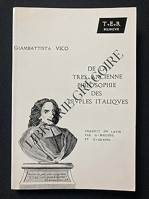 Image du vendeur pour DE LA TRES ANCIENNE PHILOSOPHIE DES PEUPLES ITALIQUES QU'ON DOIT TIRER DES ORIGINES DE LA LANGUE LATINE EN TROIS LIVRES mis en vente par Yves Grgoire