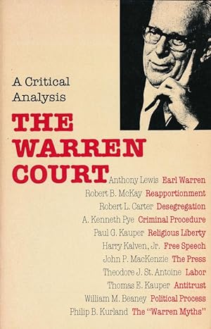 Imagen del vendedor de The Warren Court: a Critical Analysis a la venta por Good Books In The Woods