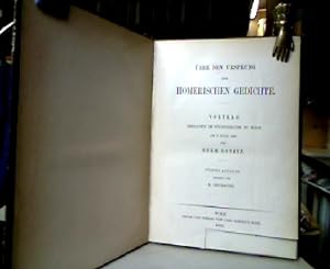 Bild des Verkufers fr ber den Ursprung der Homerischen Gedichte. Vortrag gehalten im Stndehaus zu Wien am 3. Mrz 1860. zum Verkauf von Antiquariat Michael Solder