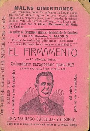 Image du vendeur pour EL FIRMAMENTO, CALENDARIO ZARAGOZANO PARA 1917 mis en vente par Libreria 7 Soles