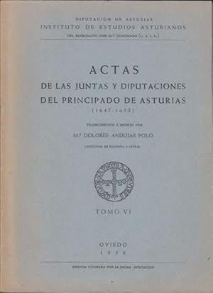 ACTAS DE LAS JUNTAS Y DIPUTACIONES DEL PRINCIPADO DE ASTURIAS 1647-1652 (Tomo VI)