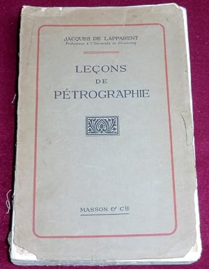 Seller image for LECONS DE PETROGRAPHIE for sale by LE BOUQUINISTE