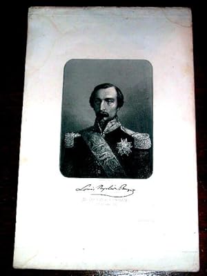 Bild des Verkufers fr Gravure XIX me en noir grave par Ferdinand, reprsentant Louis Napolon BONAPARTE - Avec fac-simil de sa signature zum Verkauf von JOIE DE LIRE