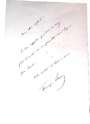 Mot autographe signé de Francisque Sarcey le destinataire n'est pas cité mais il s'agit d'Alice D...