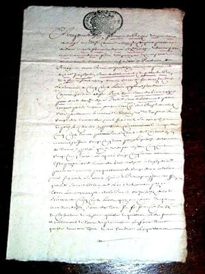 Beau document signé et concernant le Sieur François RAZES, datant de 1684- 2 feuillets/ 2 pages é...