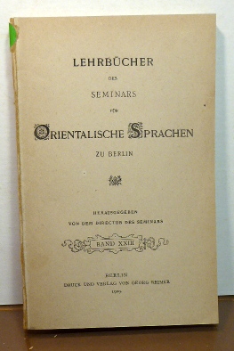 Imagen del vendedor de LEHRBUCH NAMA-SPRACHE (Lehrbcher des Seminars fr Orientalische Sprachen in Berlin, 23). a la venta por RON RAMSWICK BOOKS, IOBA