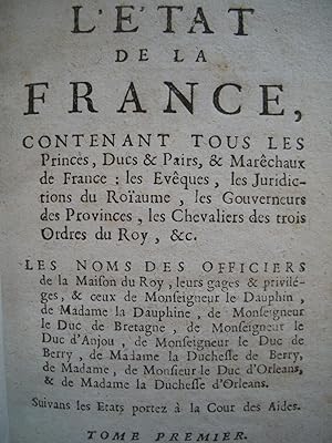 Seller image for TAT de la FRANCE 1712 for sale by Liseronsblancs