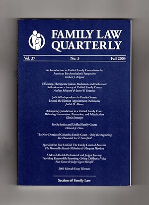 Bild des Verkufers fr Family Law Quarterly - Fall 2003 zum Verkauf von Singularity Rare & Fine