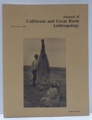 Image du vendeur pour JOURNAL OF CALIFORNIA AND GREAT BASIN ANTHROPOLOGY. Vol. 14, No. 1, 1992 mis en vente par RON RAMSWICK BOOKS, IOBA