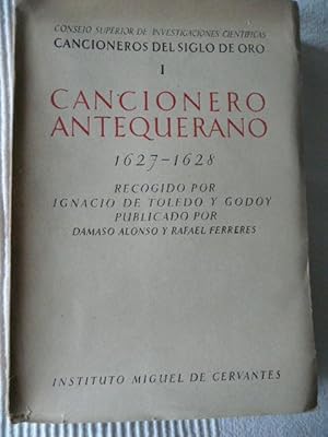 Imagen del vendedor de CANCIONERO ANTEQUERANO 1627-1628 a la venta por Reus, Paris, Londres