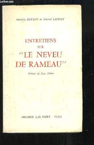 Imagen del vendedor de Entretiens sur "Le Neveu de Rameau". a la venta por Le-Livre