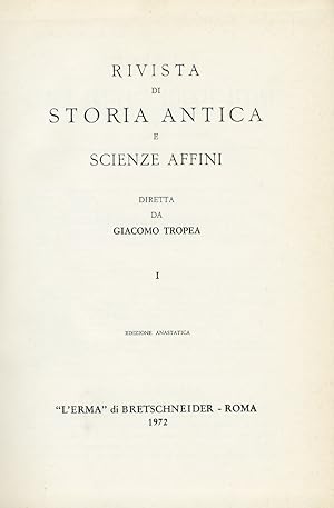 Bild des Verkufers fr Rivista di storia antica e scienze affini. 1895 Vol.1 zum Verkauf von Libro Co. Italia Srl
