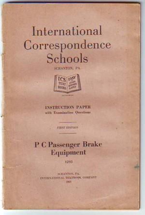 P C Passenger Brake Equipment, Instruction Paper with Examination Questions