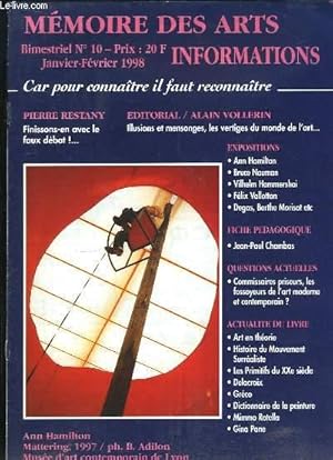 Seller image for Mmoire des Arts, Informations N10 : Illusions et mensonges, les vertiges du monde de l'art - Jean-Paul Chambas . for sale by Le-Livre